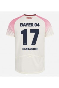 Bayer Leverkusen Eliesse Ben Seghir #17 Voetbaltruitje Uit tenue 2025-26 Korte Mouw